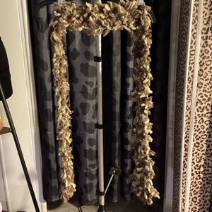 Elegant Brown Faux Fur Hand-knitted Scarf